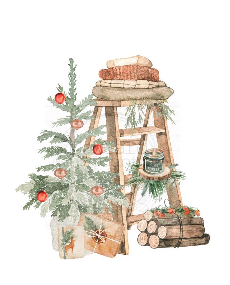 Christmas ladder png, Christmas Images, Christmas Sublimation, Old Truck PNG, Christmas png, Farm PNG, Sublimation Designs, Digital image 1