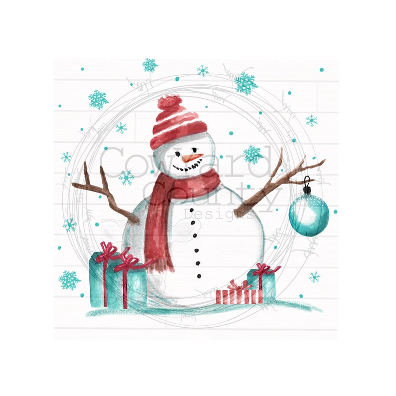 Download Red and Aqua Snowman Design Aqua Christmas Sublimation | Etsy