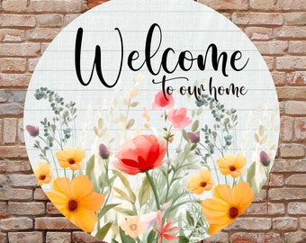 Vildblomma rund png, vår PNG, sublimeringsdesigner, påsksublimering, vårsublimering. Påsk PNG, runda dörrhängare, DIGITALT