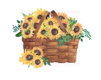 Sunflower Basket png, Sunflower png, Fall Sublimation, Sublimation Designs, Sunflower Sublimation, Fall Designs, Fall png, Digital Download