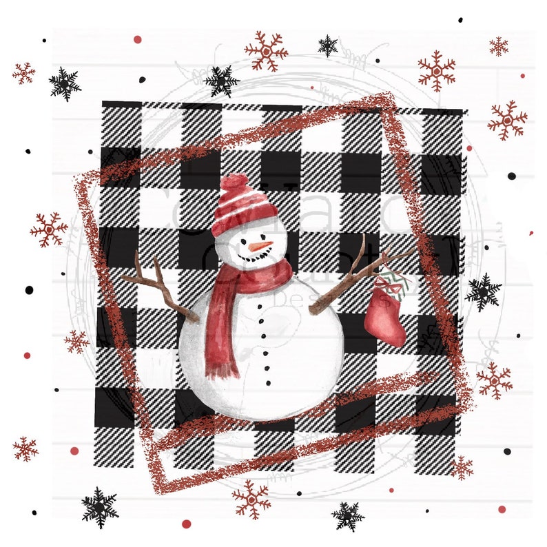 Download Plaid Snowman Design Black and Red Christmas Sublimation ...