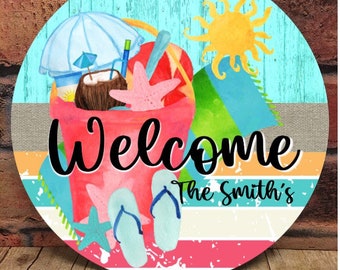 Summer Fun Round Door Hanger, Pool Sublimation Designs, Sublimation Designs, Beach png, Summer Designs, Pool png, Digital Downloads