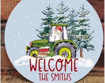 Snowman Tractor Door Hanger png, Christmas Sublimation, Winter Sublimation, Digital Download, Christmas png, Snowman png, Sublimation Design