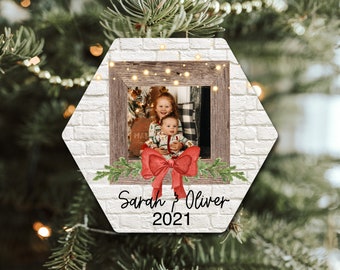 Hexagon Photo Ornament Design, Ornament png,  Christmas PNG, Christmas Sublimation, Sublimation Designs, Christmas Sublimation, Digital