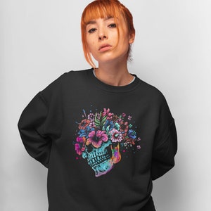 Skull Sweater, Rose Sweatshirt, Pastel Goth Clothing, Unisex Jumper, Skull hands