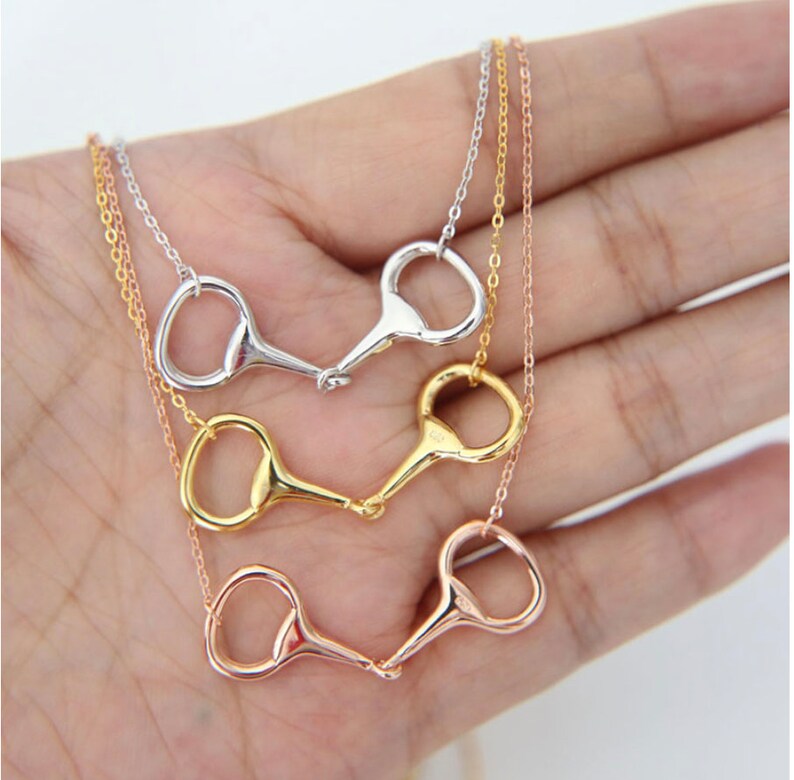 Equestrian Snaffle Bit Necklace Sterling Silver Horse Bit Etsy