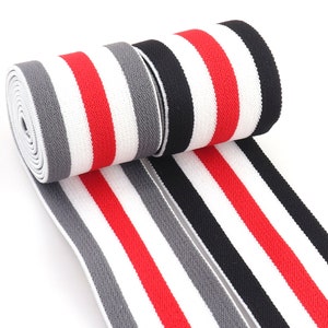 Elastic Webbing 38mm Elastic Band Gray/Black Striped Elastic 1 1/2&quot; Webbing Waistband Stretchy Tape Clothing Accessories By The Yard