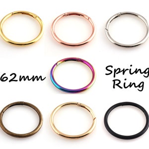 Pierścień sprężynowy Extra Large 62 mm Hak sprężynowy Wielokolorowy 2 szt. Duży pierścień O Rainbow Zapięcie sprężynowe Pierścień sprężynowy Push Gate Okrągła klamra sprężynowa
