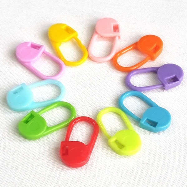 Stitch Makers Plastic Safety Pins Locking Clothing Markers For Knitting and Crochet Multi Color Garment Crochet Tools Safety Pins
