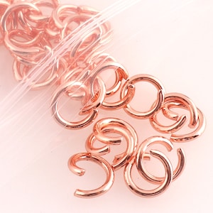 Rose gold Jump Rings Split Rings 9mm Open Jump Rings Metal Connectors Bulk Jump Rings FOR Jewelry Making Craft Supplies-100pcs
