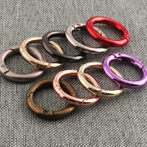 Spring Ring Round Gate Ring Carabiner Snap Clip 3/4&quot; Alloy Trigger Spring Buckle For Handbag Purse Shoulder Strap Key Key Chain-10pcs