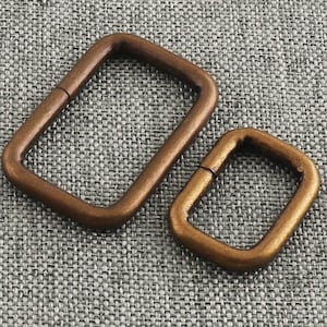 Rectangle Buckle Antique Brass Rectangle Ring High Quality Slide Buckle 20/33mm Strap Adjuster Slider Non Welded Bag Hook Ring-6pcs