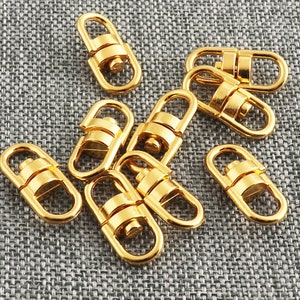 Swivel Connector  360º Shiny Gold 5mm Swivel Hook 50pcs Key Chain Link Hook Clasp Connector Key Chain Joint Jewelry Making Accessories