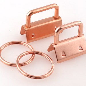 Rose gold Plated Key Fob Hardware With Split Rings 1 Inch Key Fob With  Key Fob FOR Purse Hardware Wristlets Fabric Webbing