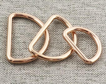 D Ring Light Gold 1“-1.5” Solid Welded Metal D Ring Fasteners Durable D Buckle For Handbag Webbing Purse Strap Dog Collar-10pcs