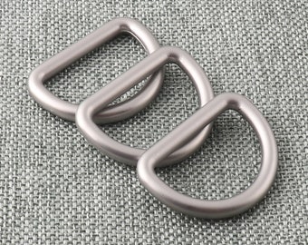 D Shape Rings D Ring Metal Heavy Duty Matte Silver 1” D Buckle for Dog Collars Harnesses Fabric Strap Webbing Craft Rust Proof-10pcs