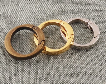 DEVPSISR 8pcs Trigger Spring O Rings Round,Metal Keychain Ring Round Carabiner Clips For Keyrings Buckle, Bags,Purses (Gold, 1 Inch)(Silver,1 Inch