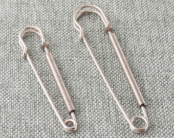 Épingles de sécurité broche 57/70mm métal argent épingles à coudre spirale vêtements Clip décoratif épingles de sûreté Kit pour vêtements fabrication de bijoux-10 pièces