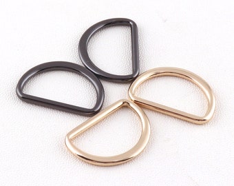D Ring 3/4" 15pcs Semi-Circular D Ring Hardware Flat Alloy Metal Bags Ring DIY Accessories For Belt Dog Leashes Purse Gunmetal/Light gold