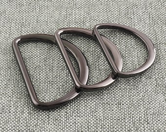 Gunmetal D Ring Metal Flat Dee Ring 1 1/2 Inch Welded Buckle Ring For Leather Crafts Bag Strapping Belts Purse Making Hardware-10pcs