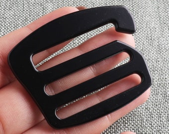 1 1/2 Inch G Hook Black G Buckle Bra Sliders G Hook Hardware For Backpacks Purse Webbing Strap Slider Swimwear Leather Craft-6pcs