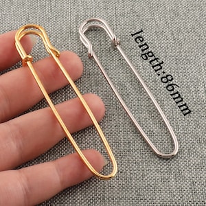 Große Sicherheitsnadeln Starke Decke Nadeln 86mm Scharfe Jumbo Pins GoldSilber Kilt Nadel Brosche Für Näh Stich Maker Strickstoff-6 Stück Bild 1