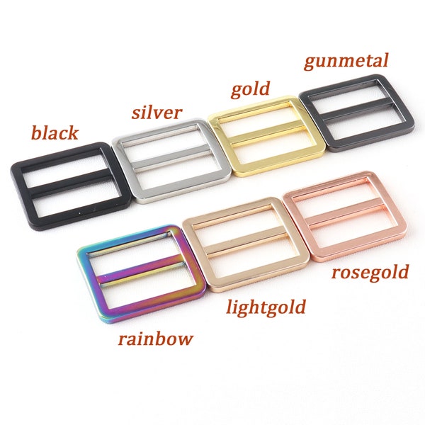 Slide Buckle 1 Inch Tri Glide Adjuster Belt Buckle Metal Connector Buckle Rainbow Bag Clasp Strap Buckles Handbag Bag Making Hardware-1/6pcs