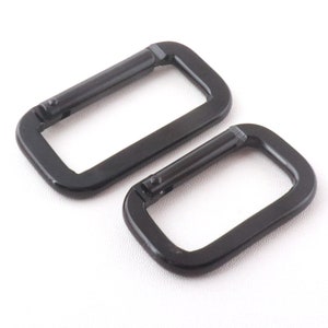 Carabiner Snap Hook Black 39/48mm Aluminum Carabiner Square Shape Clasp Carabiner Clip Large Key Ring Bag Carabiner Key Chain Hook4pcs