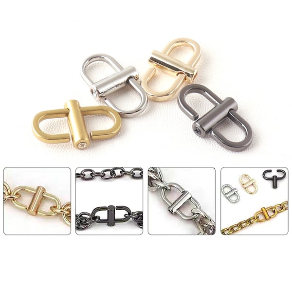 Swivel Connector Buckle 2/4pcs Purse Chain connector Bag Chain Extend/Shorten Adjuster Metal Swivel Connector Clasp With Screw-High Quality