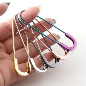 Safety Pins Large Pins Rainbow 80mm Shawl Pins Colorful