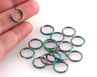 100 PCS small Gold Key Rings,split ring key chain Key ring Hook Loop double loop ring for Key Chainskey fobdiy making