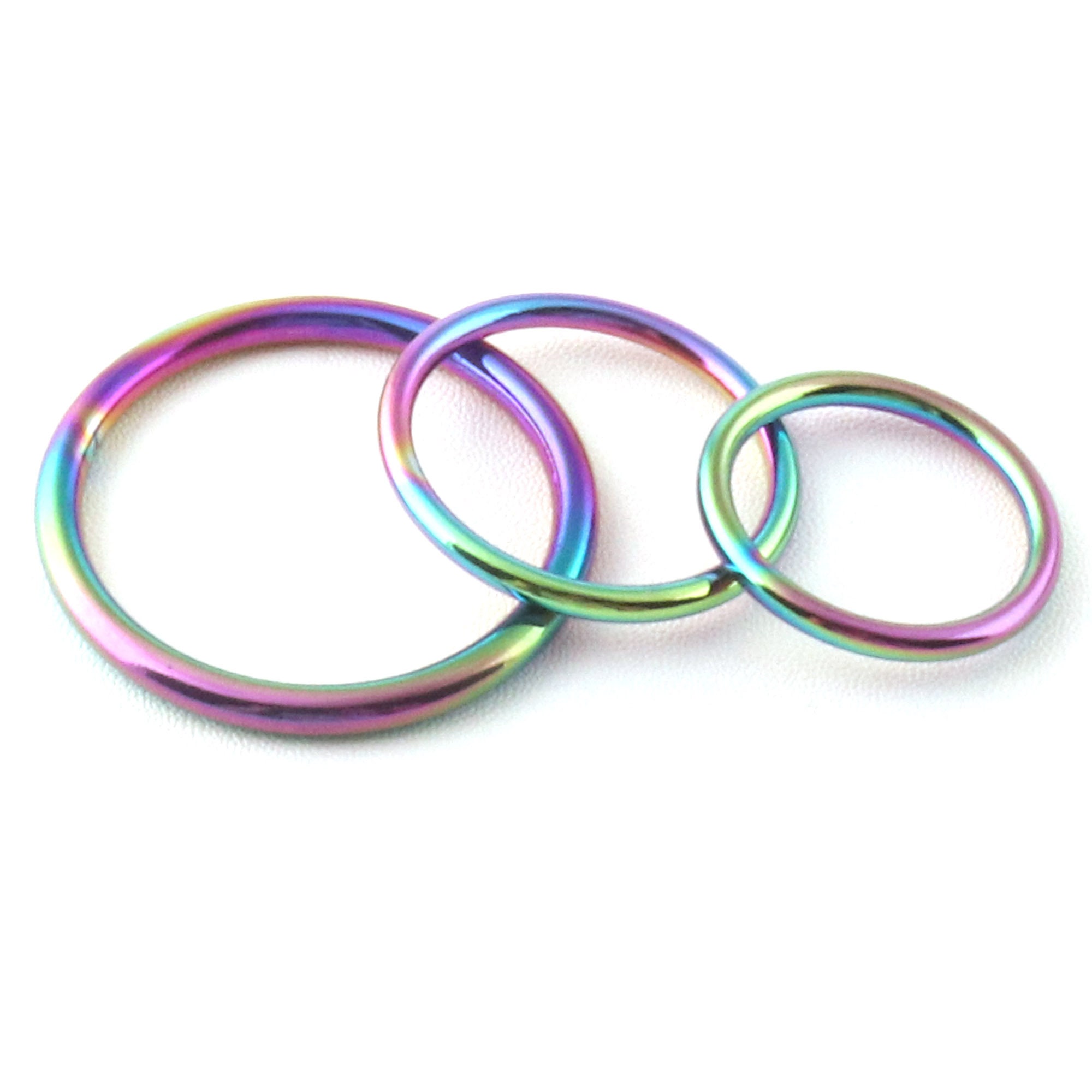 O Ring Metal Round O Ring Rainbow 1&1 1/2 Colorful Etsy