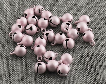 Jingle Bell Petites Cloches Rondes en Métal Rose Clair 8mm Cloche Sonore Ornement Cloches Perles Charme pour Collier pour Animal Domestique Pendentif Fabrication de Bijoux-50pcs