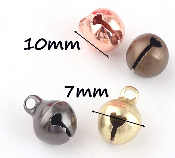 thumbnail image 2 of Lot Of 50 Brass Enamel Jingle Bells - 12mm Round - Assorted Colors & Patterns - Sturdy Craft Bells 2 of 4