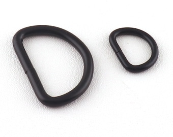 Metal Black D Ring Non Welded Dee Buckles D-Ring Loop for Handbag Purse Strap Clothes DIY Accessories 17/33mm Inner-10pcs