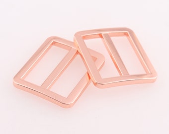 Slide Buckle Adjuster Slide Buckle Rose Gold Metal Tri Glide buckle Purse Buckles For 1" Bag Luggage Strap Buckle Webbing Clothing