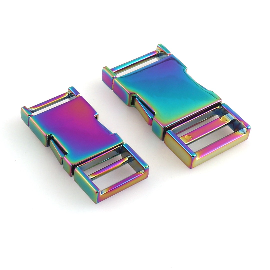 Side Quick Release Buckle Rainbow 1&3/4" Metal Adjuster Backpack Purse ...