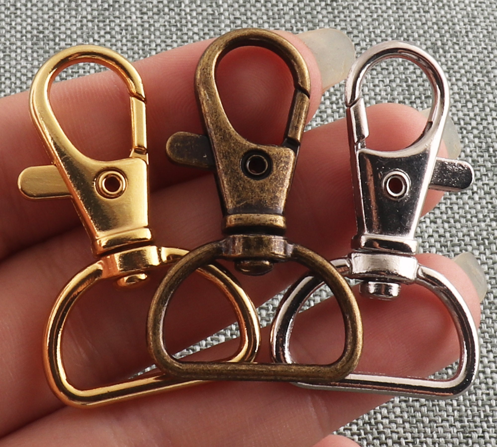 TRIXES Small Gun Metal Lobster Detachable Swivel Clasps X20 NEW Keyring Clasps - Foto 6