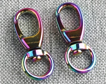 Swivel Clasp Push Opening Lobster Clasps 39*11mm Rainbow Snap Hook  Key Chain Base Lanyard Clip Clasp Pendant-6pcs