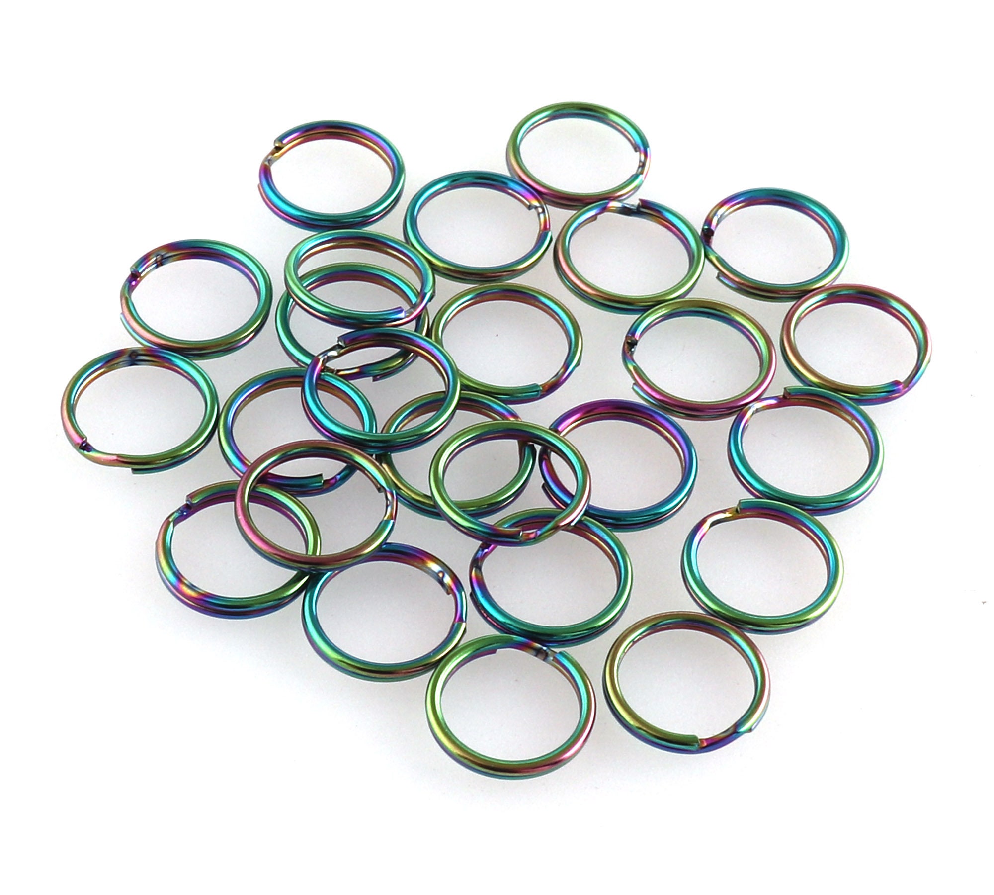 Split Ring 12mm Rainbow Jump Rings Double Loop Connector Ring Etsy