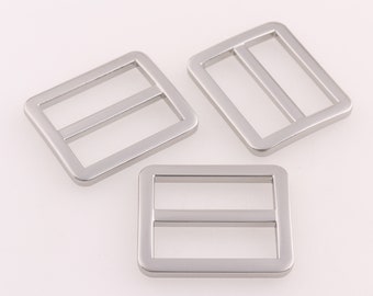 Belt buckle Silver Slide Adjuster Buckles Tri Glides Strap Slides Rectangular Buckle For 1" Purse Strap Belt Handbags Bag Making Supplies