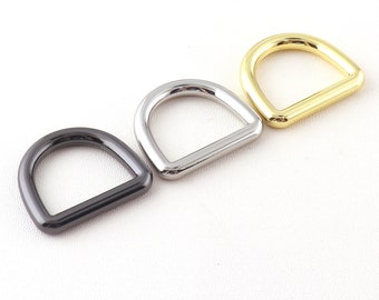 D Ring 1"/25mm Thick Metal Alloy D Ring Gold/Silver/Gunmetal Heavy Duty D Buckle for Dog Collar Harness Fabric Purse Strap Webbing-6pcs
