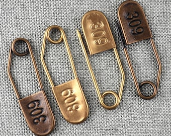 Sicherheitsnadeln Wäsche Sicherheitsnadeln ID Tags Vintage Brosche Nähnadeln Stitch maker-10 Stück Bronze&Gold