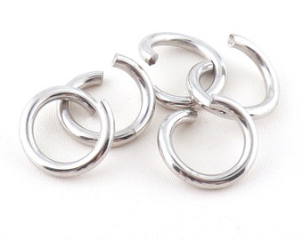Thick 4mm Large Jump Ring Silver Jump Ring 20mm Inner Open O Ring Heavy Duty Split Ring Thick Connector Link Ring Findings-6/10pcs