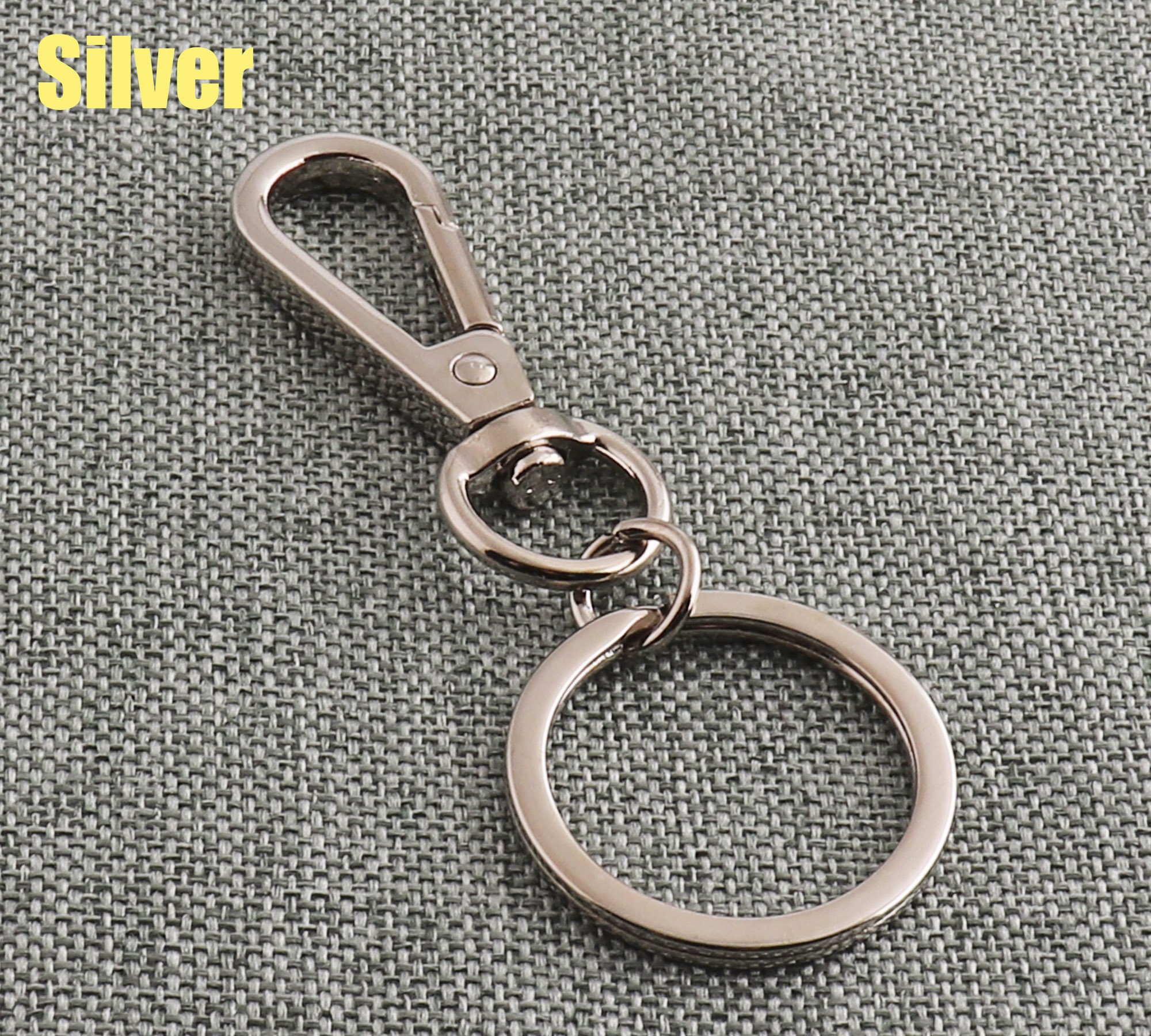 Large Key Chain 79mm Key Ring With Lobster Swivel Clasps Gunmetal//Light Gold/Silver/Gold Keychain Charm Bulk Swivel Snap Hook-2/6pcs