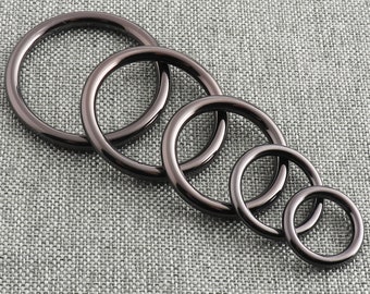 O Ring Gunmetal Multi Size 15/19/25/30/35mm Round Rings O Buckle O Rings FOR Belt Choker Handbag Purse Bag Making Hardware-5pcs