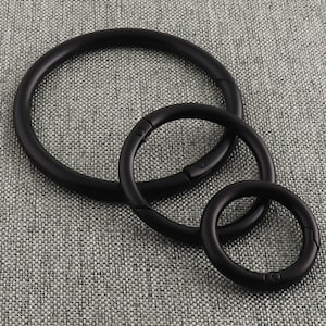 6pcs Alloy O Ring Buckle Spring Snap Clasp Black 1 1/2 Inch For Handbag Purse Shoulder Strap Key Keychain High Quality Ornament Hardware