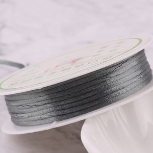Weaving Cord Rattail Satin Cord Top Quality Nylon Rope 2MM Silver String Beading Cord Jewelry Making Satin Cords Thread Jewelry String