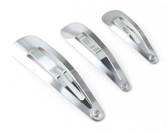 Snap Clips Silber Snap Haarspangen Mini Tear Drop Clips 31/39/49mm Clips für Haarspangen Mädchen Haarnadeln Kinder Baby Geschenke Bulk Metal Blank Clips