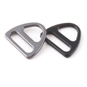 Triangular Double D Ring 20mm Triangle Ring 6pcs Slider Strap Buckle Slot and Hole Loop Triangle Slide Purse Handbag Hardware-Gunmetal/Black